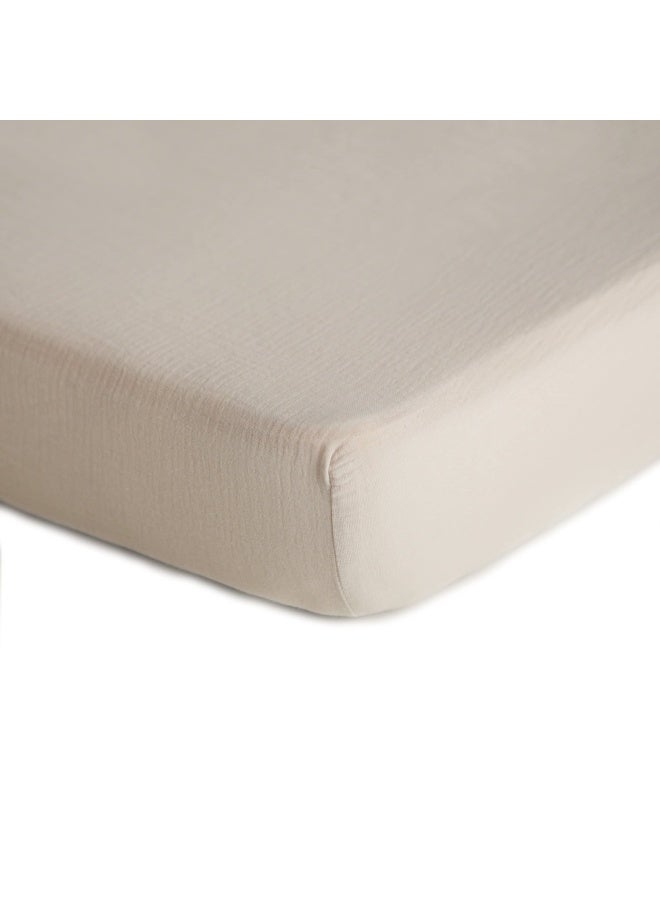 Extra Soft Muslin Fitted Crib Sheet 28 Inch X 52 Inch Fog