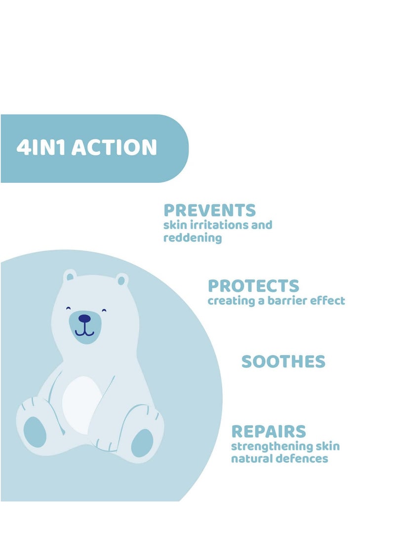 Chicco Natural Sensation 4 in1 Nappy Cream with Zinc Oxide (10%) and Panthenol, 100ml