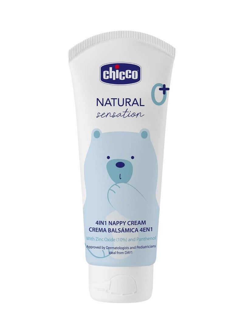 Chicco Natural Sensation 4 in1 Nappy Cream with Zinc Oxide (10%) and Panthenol, 100ml