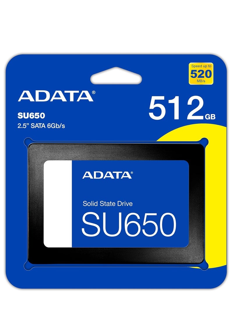 ADATA internal solid state drive 2.5 512 GB Serial ATA III 3D NAND | ASU650SS-512GT-R