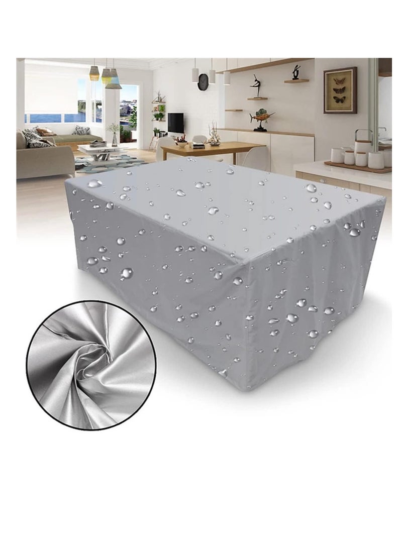 Waterproof Outdoor Furniture Cover Silver, Premium Quality Patio Furniture Covers Dust Proof Anti-UV Heavy Duty Durable Sofa Sectional Table & Chair Cover Large 98