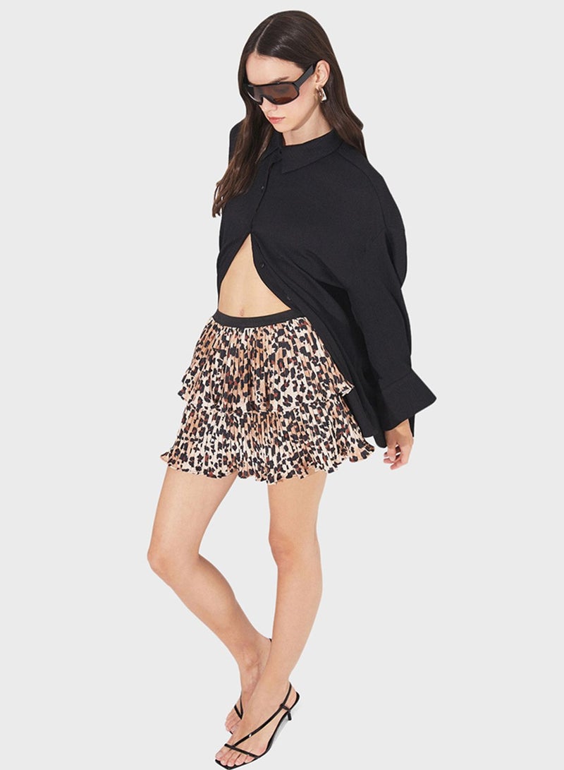 Printed Ruffle Skirt