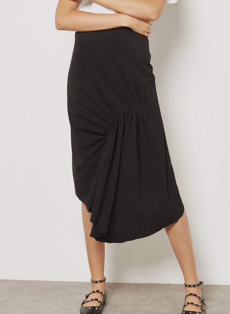 Asymmetric Ruched Skirt