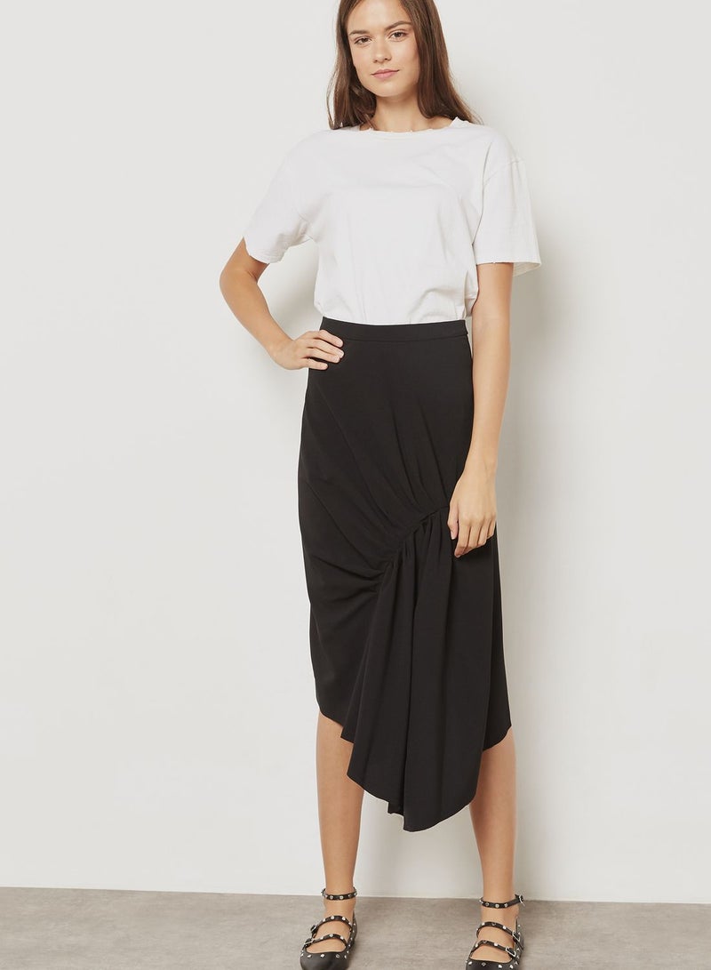 Asymmetric Ruched Skirt