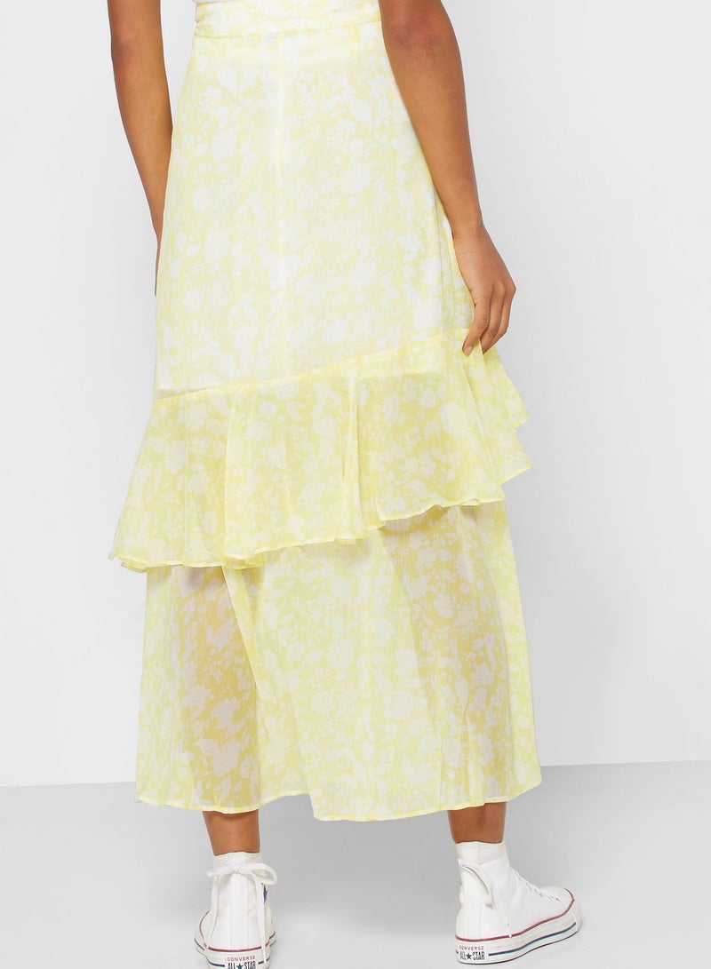 Ruffle Midi Skirt