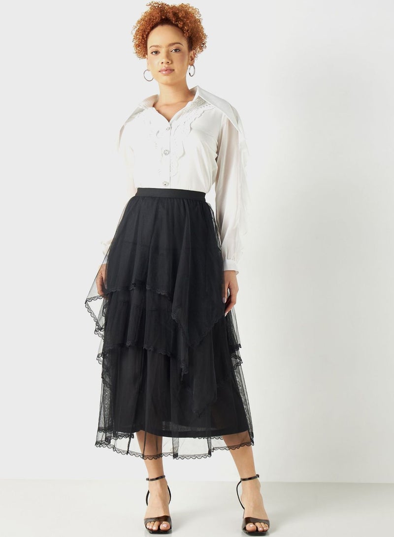 Ruffle Tiered Skirt