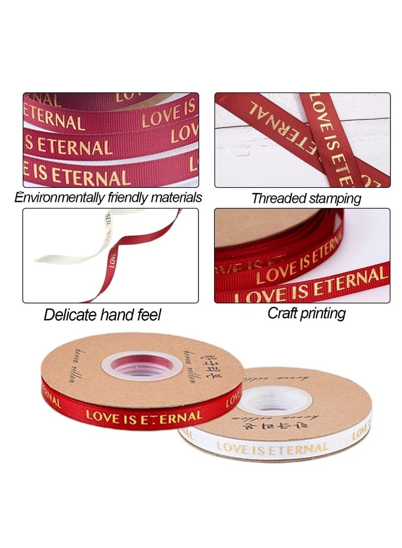 2 Rolls Fabric Ribbon Silk Satin Roll, with 
