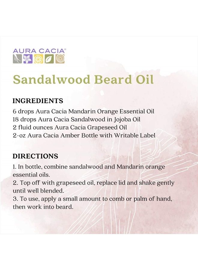 Sandalwood Essential Oil in Jojoba Oil, 0.5 fl. oz., Woodsy, Balsamic-like Aroma For Skin Care & Centering