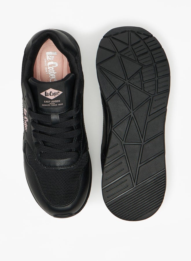 Women's Panelled Low Ankle Lace-Up Sneakers
