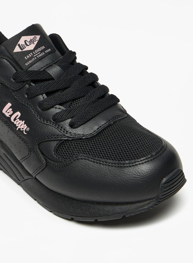 Women's Panelled Low Ankle Lace-Up Sneakers