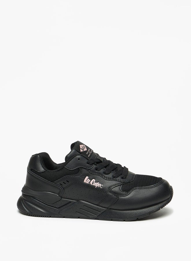 Women's Panelled Low Ankle Lace-Up Sneakers