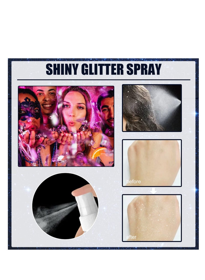 Glitter Body Spray, Makeup Glitter Powder, Highlight Glitter Powder, Suitable for Body, Face, Hair, Nails, Clothing