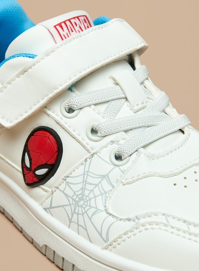 Marvel Spider-Man Print Shoes with Hook and Loop Closure