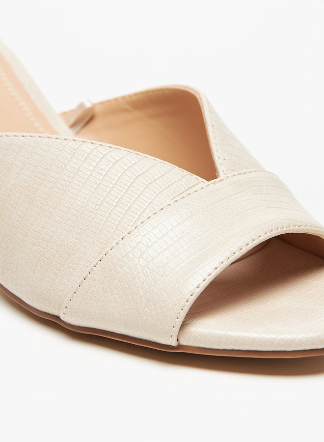 Women's Textured Slip-On Sandals with Block Heel