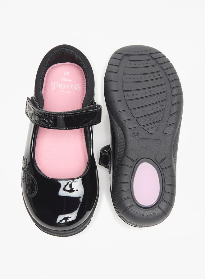 Princess Detail Mary Jane School Shoes with Hook and Loop Closure