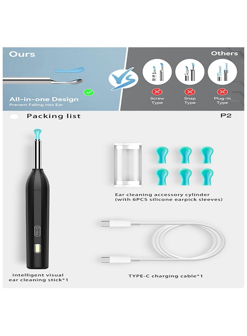 Dr.Isla P2 Intelligent visualization Ear Scoop Ear Cleaner Tool Ear Wax Cleaner Smart Ear Pick Stick - White