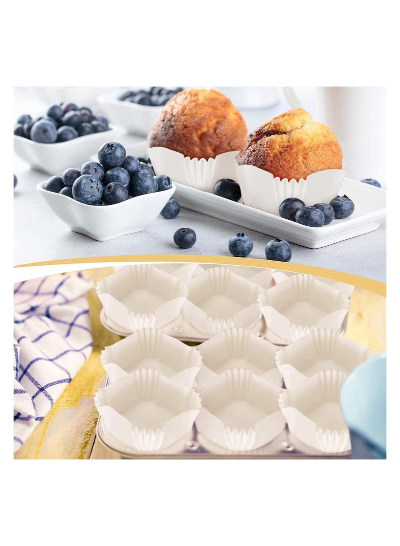Square Cupcake Liners White, Square Disposable Baking Cups for Baking, No Smells Cupcake Wrappers for Wedding Birthday Party, 1000 Pcs
