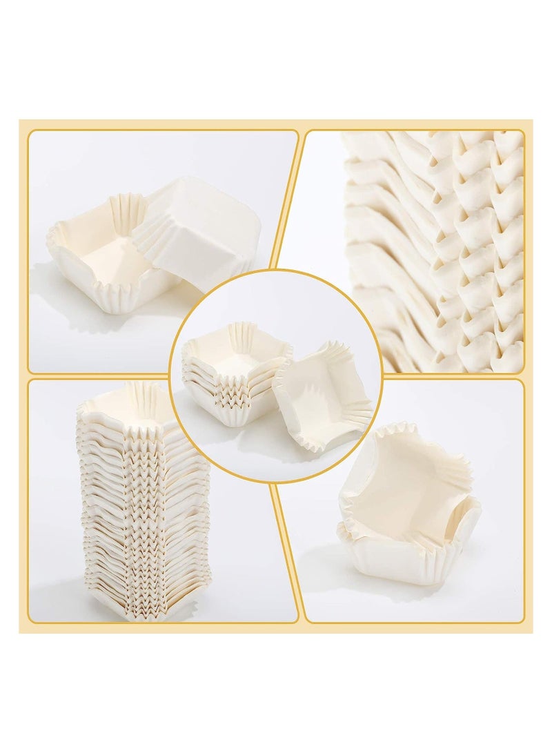 Square Cupcake Liners White, Square Disposable Baking Cups for Baking, No Smells Cupcake Wrappers for Wedding Birthday Party, 1000 Pcs
