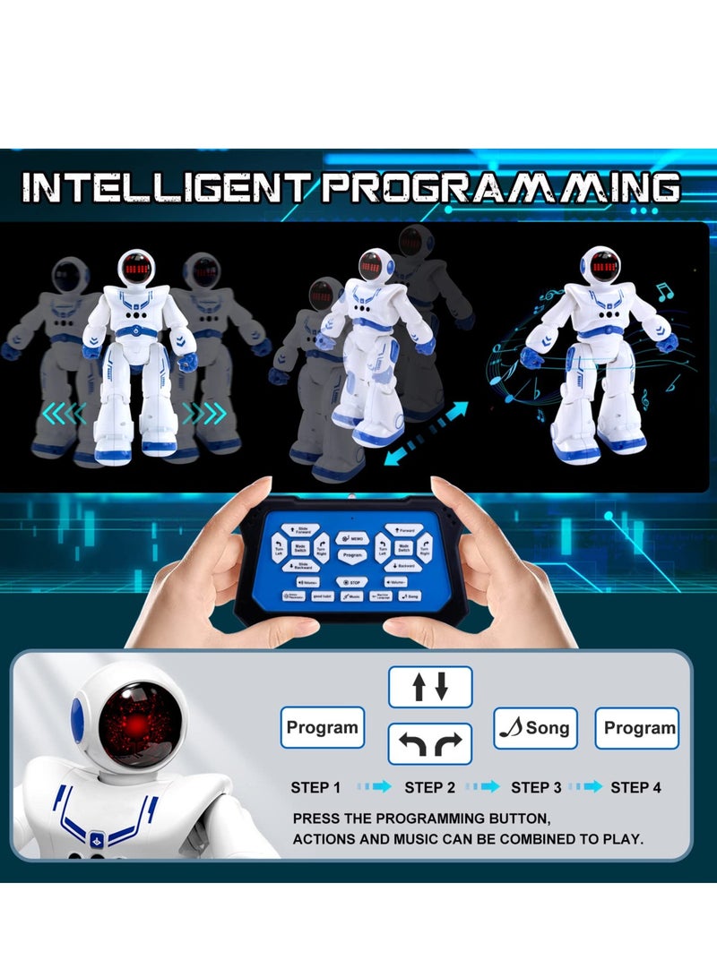 Interactive Smart Robot Toys, Remote Control Smart Gesture Sensing Educational Robot Toys, RC Gesture Remote Control Robot Programmable, Intelligent Robot Toys for Kids, for Birthday Gifts