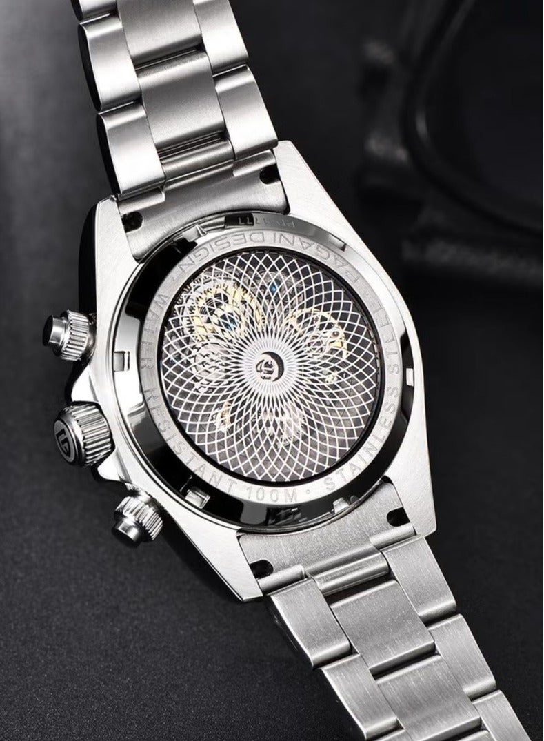 Men's automatic mechanical stainless steel watch waterproof watch PD-1777 silver black