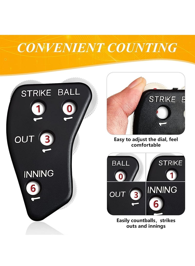 4 Wheel Umpire Indicator Umpire Clicker Umpire Gear Baseball Clicker Outs Innings Balls and Strike Clicker for Softball Practical Baseball Counter Clicker for Scorekeeper Recording Outs Innings 2 Pcs