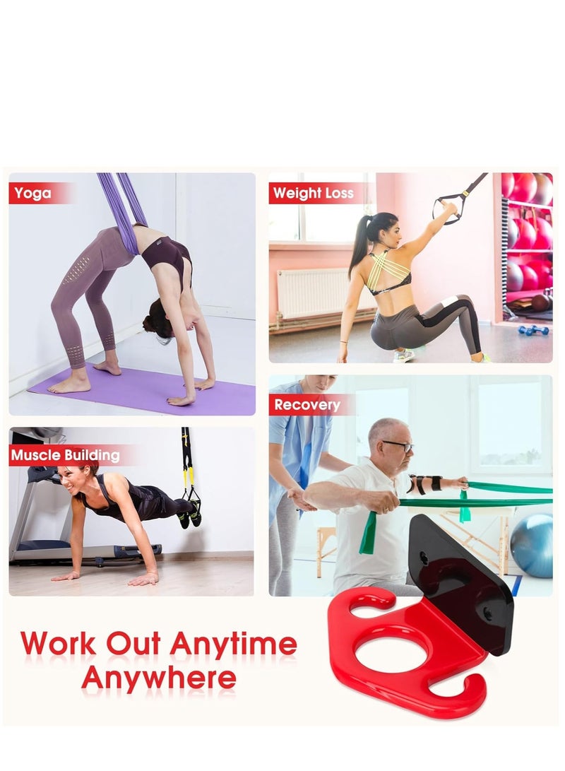 3 Pcs Durable Resistance Band Wall Anchors - Space-Saving Workout Wall Mount Anchor for Home Gym Workouts, Physical Therapy, and Strength Training