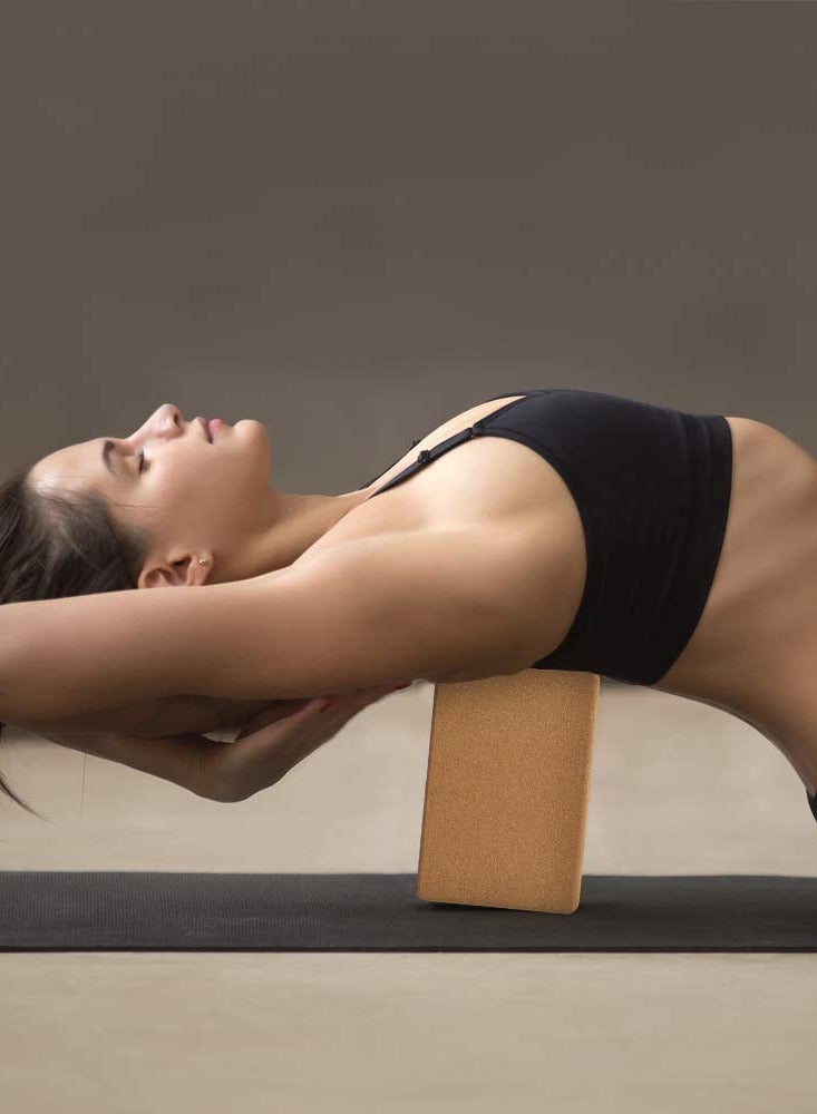 Set of 2 Cork Yoga Blocks for Enhanced Strength, Balance & Flexibility - 9 x 5.9 x 3 inches