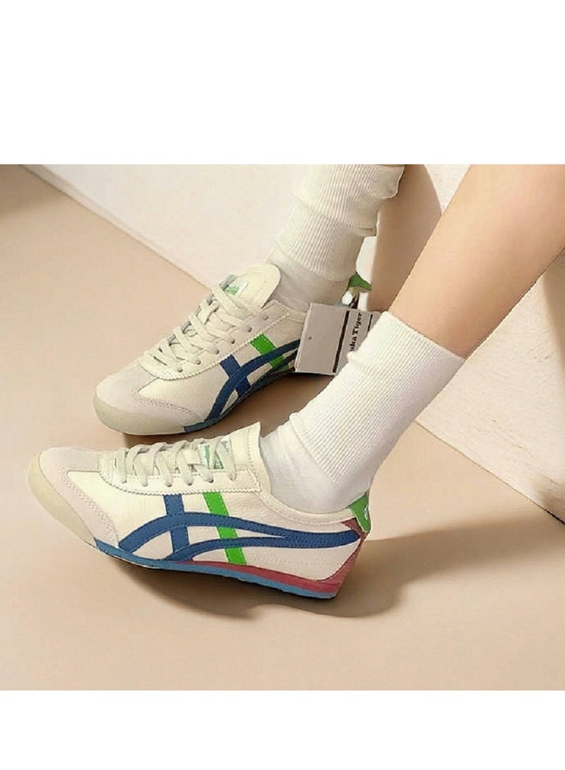 Men and Women Mexico 66 Shoes White/Blue/Green