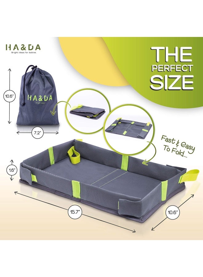 Ha&Da Foldable Kids Travel Tray For Plane Travel Activities And Games V2 Use On Airplane Train Tray Table.