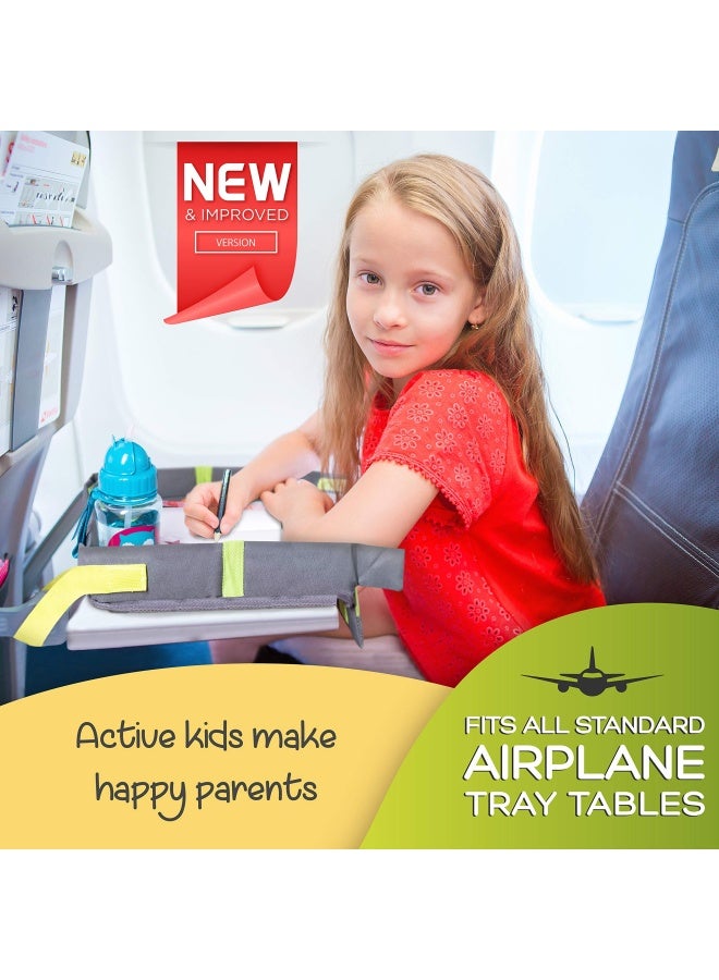 Ha&Da Foldable Kids Travel Tray For Plane Travel Activities And Games V2 Use On Airplane Train Tray Table.