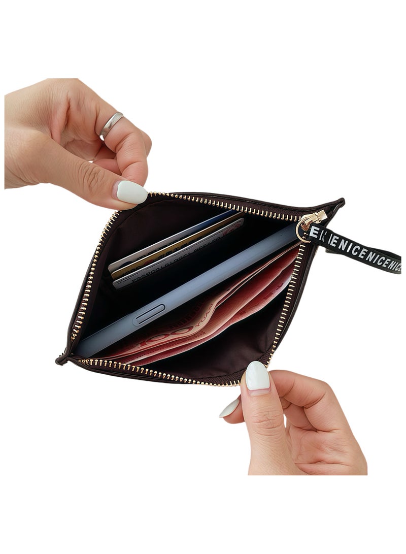 Pure color coin purse with zipper, high-quality leather, strong and durable. Lightweight and three-dimensional, stylish and simple. Large capacity, delicate and durable. Multi-card design,easy to use.