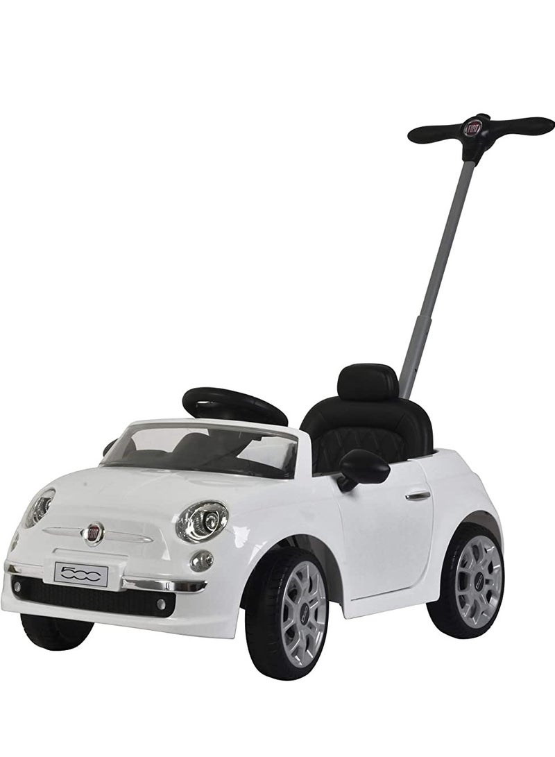 Officially Licensed Fiat 3 in 1 Kids Ride On toy Pusher Car With Parental Control Handle Best Gift For KIds - White