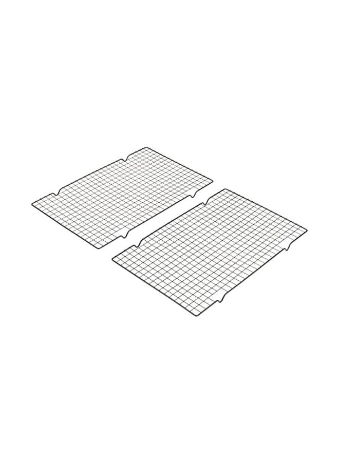 2-Piece Cooling Rack Set Black 16x0.8x10inch