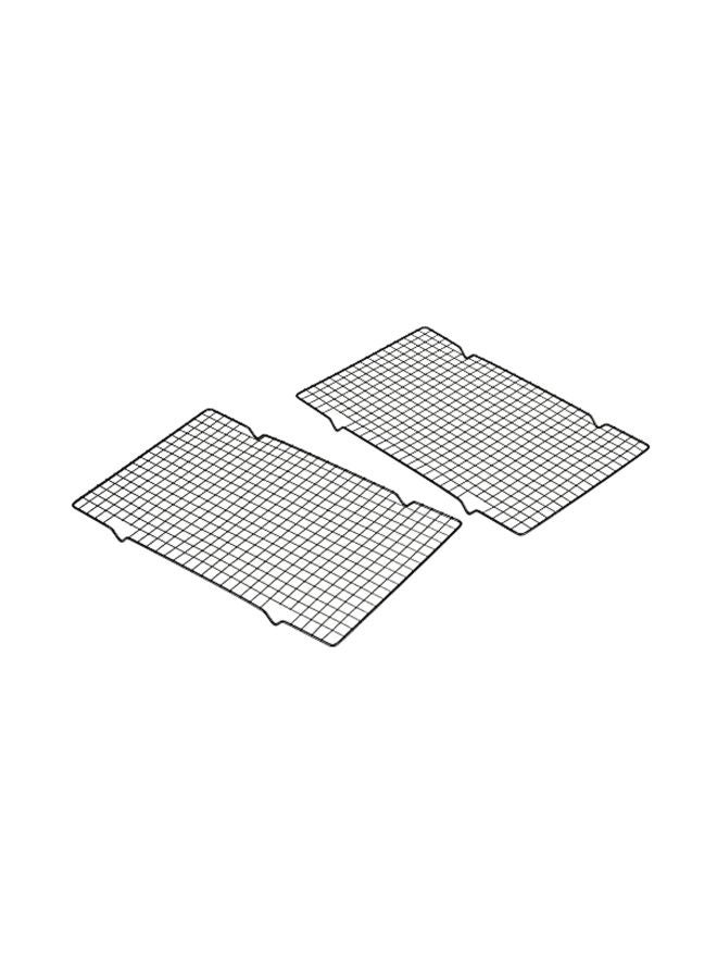 2-Piece Cooling Rack Set Black 16x0.8x10inch