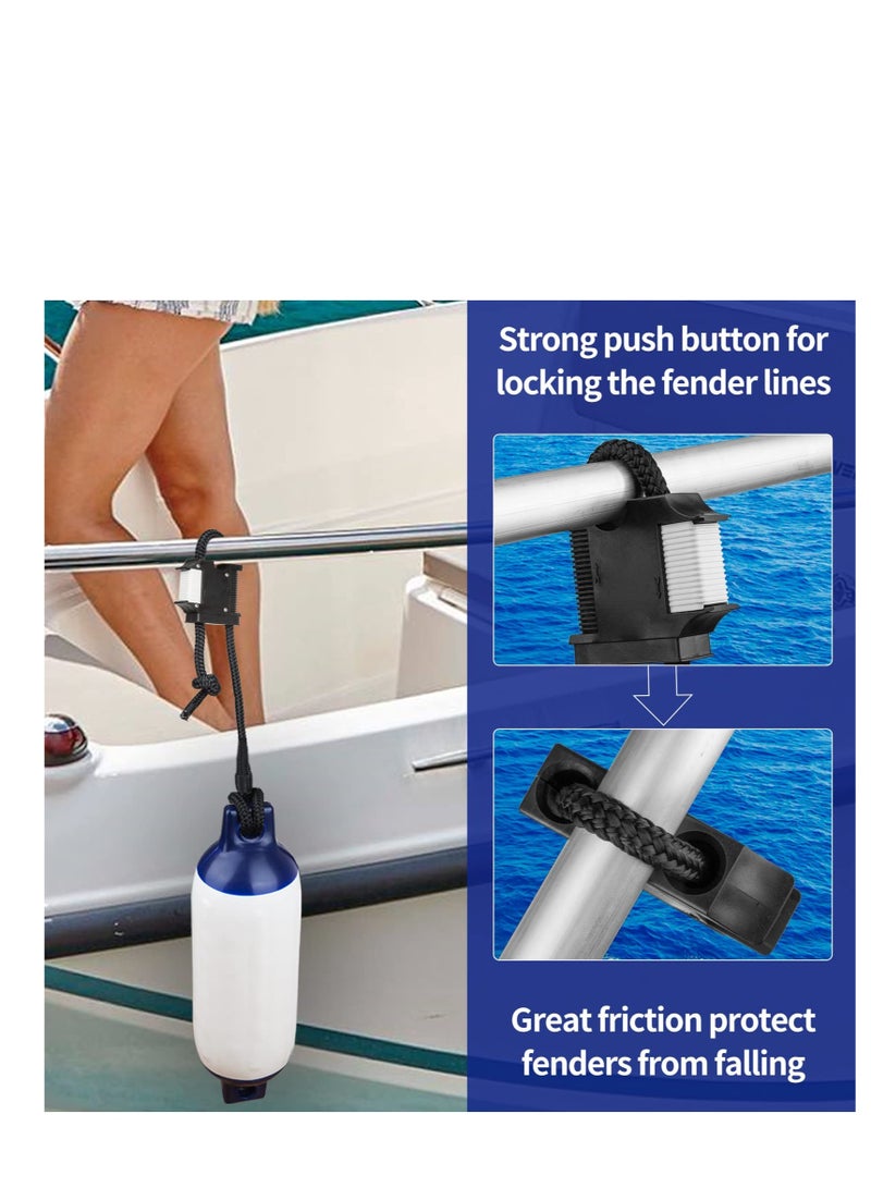 Adjustable Boat Fender Clips - Quick Connect & Release for Pontoon & Cleat Bumpers, Durable Fender Hanger Accessories