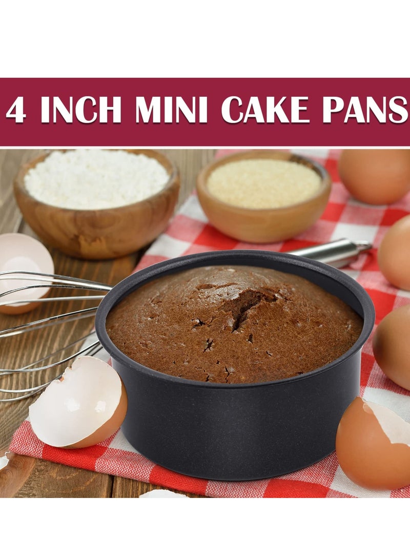4 Inch Cake Pan Set of 3 Nonstick Stainless Steel Small Round Cake Pans Tin for Baking Birthday Wedding Layer Cakes Straight Sides and 2 Inch Depth