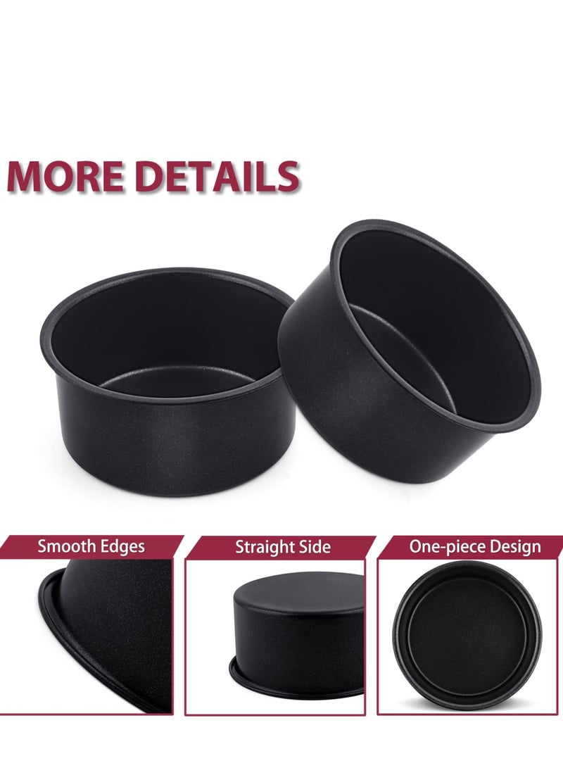 4 Inch Cake Pan Set of 3 Nonstick Stainless Steel Small Round Cake Pans Tin for Baking Birthday Wedding Layer Cakes Straight Sides and 2 Inch Depth