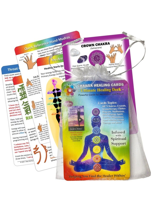 Deck Of 14 Chakra Healing Cards Includes Affirmations Guided Meditation Stones And Crystals Info Spirit Guides Symbols Aromatherapy Quick Reference Cards Reiki Energy Seven Chakras