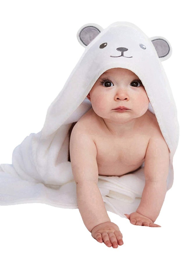 X Large Bamboo Bath Towel For Toddler And Kids Hooded Bath Towels With Bear Ears For Babies Super Absorbent Perfect Baby Bath Shower Gift 1 6 Year Bear 37.5 X 37.5 Inch