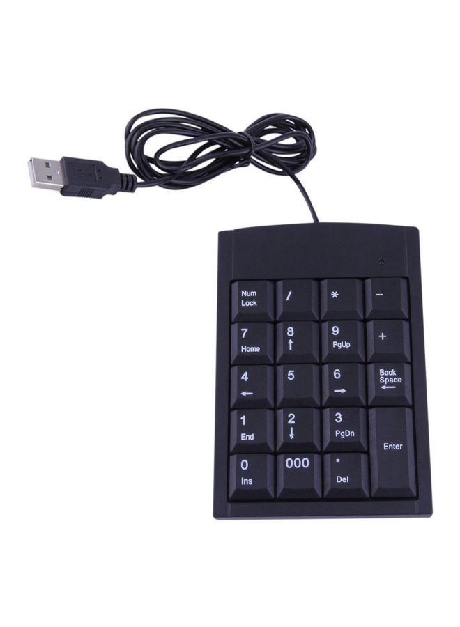 USB Wired Numeric Keyboard Adapter Black