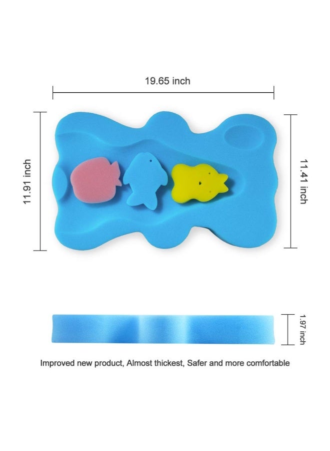 Soft Infant Bath Sponge Anti Bacterial And Skid Proof Baby Bath Mat Newborn Odor Free Blue