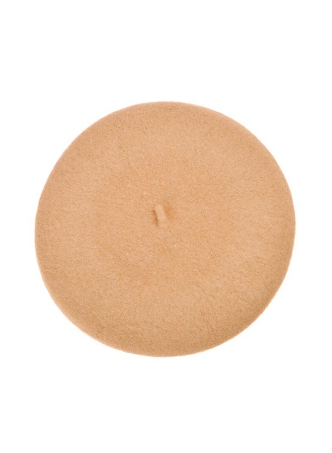 Wool Beret Hat Brown