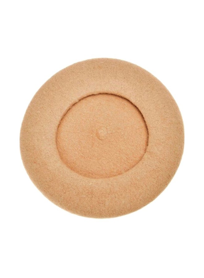 Wool Beret Hat Brown