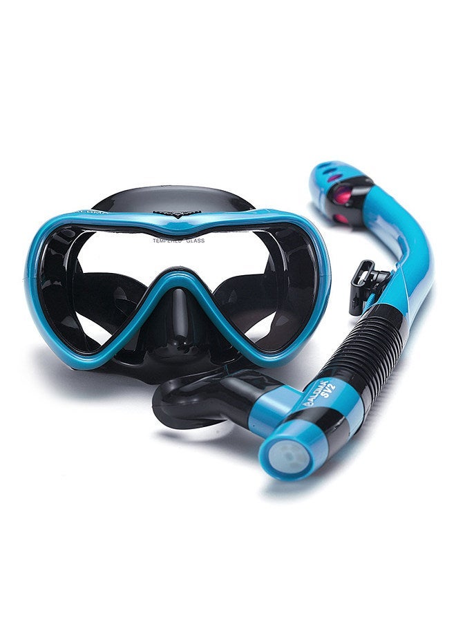 Leakproof Snorkel Set Anti-fog Swimming Snorkeling Goggles Glasses with Dry Snorkel Tube for Snorkeling Swimming Scuba Diving