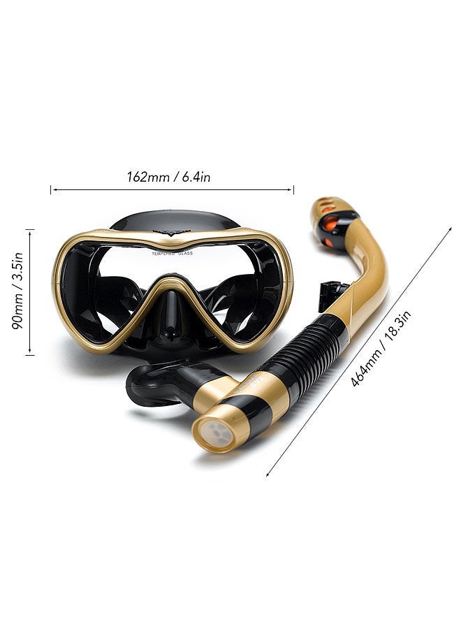 Leakproof Snorkel Set Anti-fog Swimming Snorkeling Goggles Glasses with Dry Snorkel Tube for Snorkeling Swimming Scuba Diving