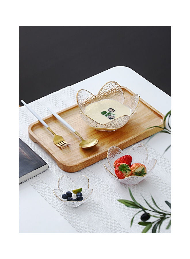 3-Piece Lotus Glass Bowls Clear 16.5x7.5x9cm