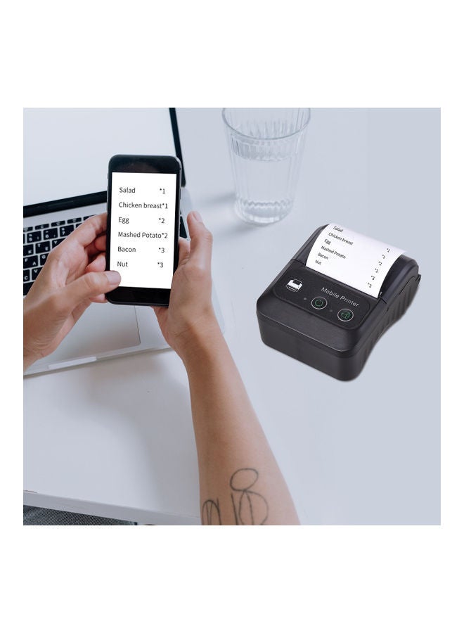 Portable Bluetooth Receipt Printer Black