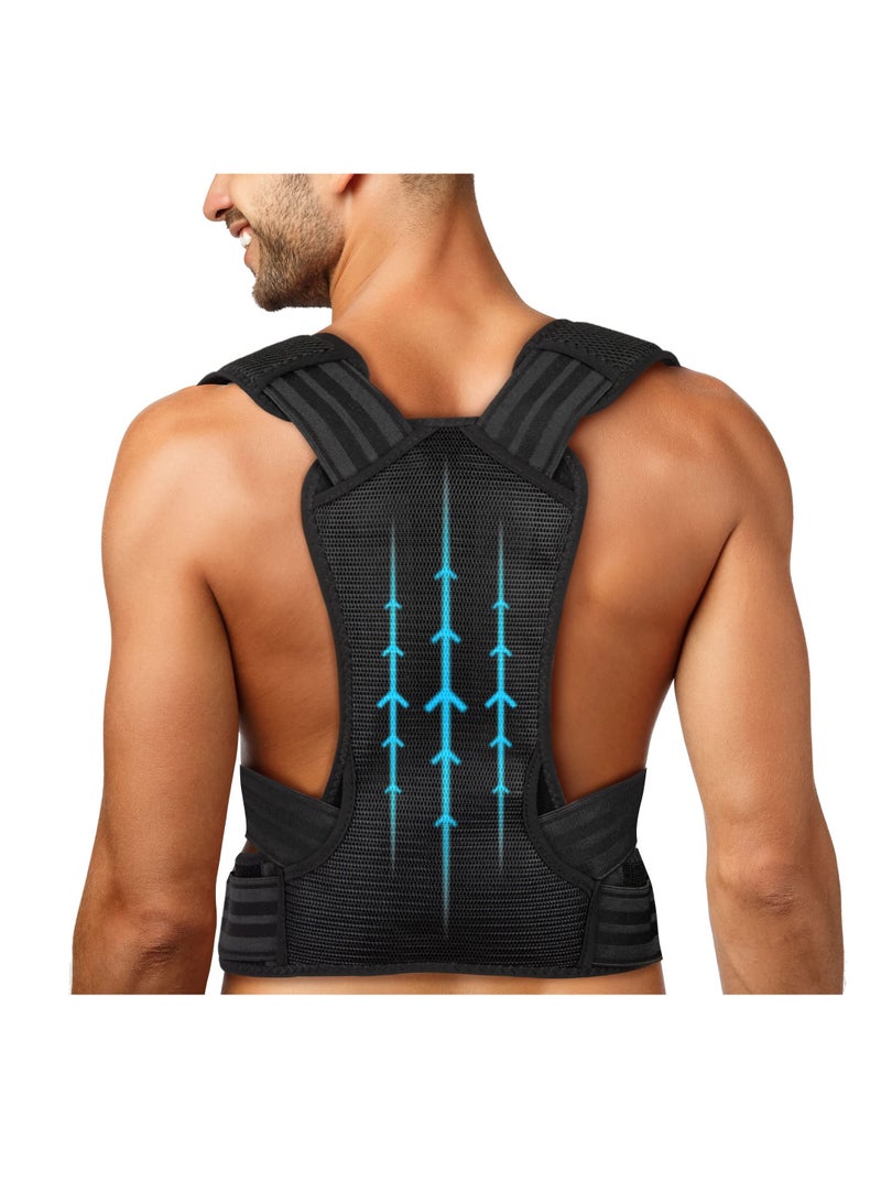 Posture Corrector, for Women and Men Back Straightener Posture Corrector Adjustable Size Back Brace for Posture Providing Pain Relief from Neck Shoulder and Upper Back (Large)