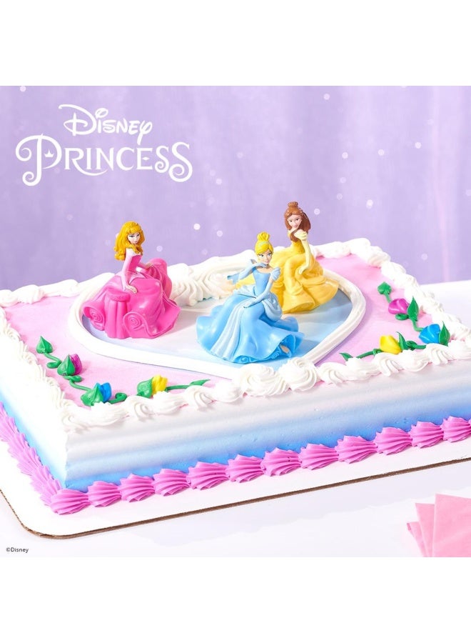 Decoset Disney Princess Once Upon A Moment Cake Topper 3-Pieces Decorations Set With Aurora Belle And Cinderella Collectible Figure For Hours Of Fun After The Party