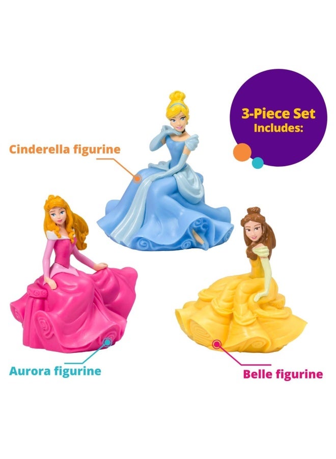 Decoset Disney Princess Once Upon A Moment Cake Topper 3-Pieces Decorations Set With Aurora Belle And Cinderella Collectible Figure For Hours Of Fun After The Party